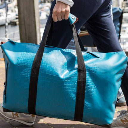 Duffelbag Large Happy Alligator - Petrol Blue