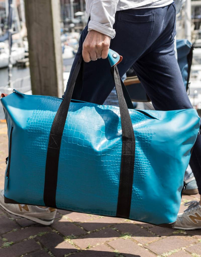 Duffelbag Large Happy Alligator - Petrol Blue